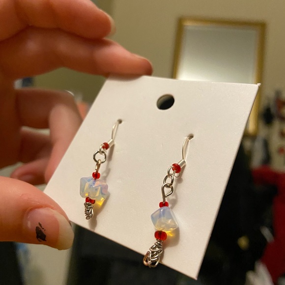 Handmade Glass/Opalite Earrings - Picture 6 of 10